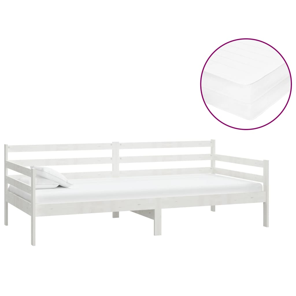 Válenda S Matrací 90 X 200 Cm Masivní Borové Dřevo