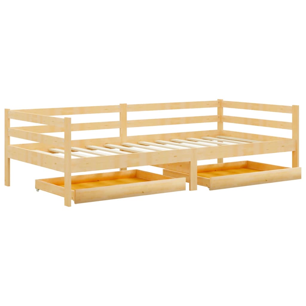 Válenda Se Zásuvkami 90 X 200 Cm Masivní Borové Dřevo