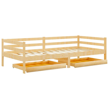Válenda Se Zásuvkami 90 X 200 Cm Masivní Borové Dřevo