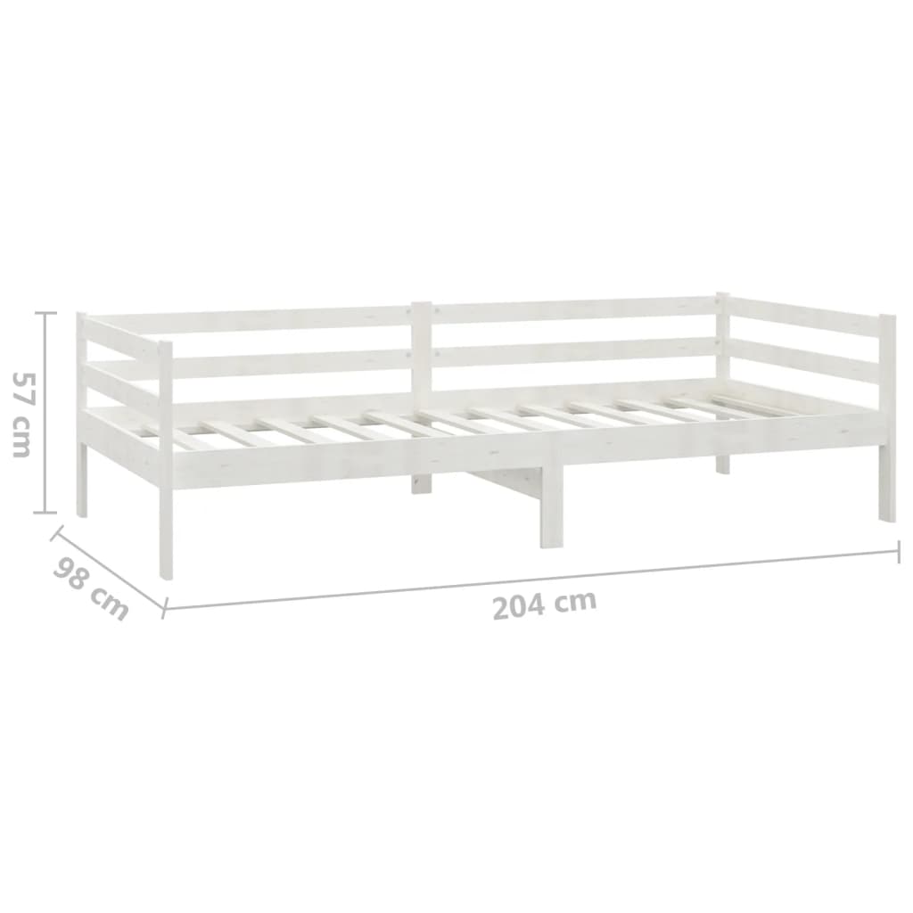 Válenda Se Zásuvkami 90 X 200 Cm Bílá Masivní Borové Dřevo