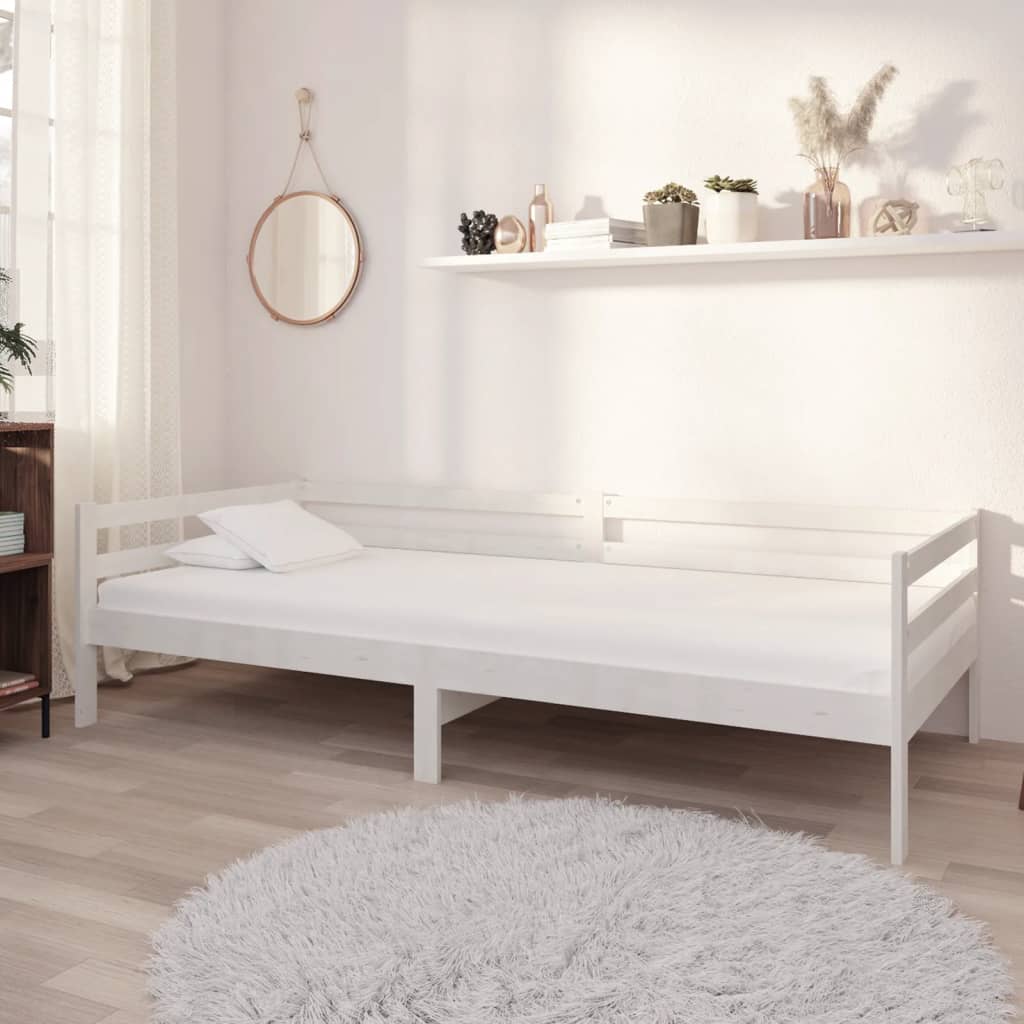 Válenda Se Zásuvkami 90 X 200 Cm Bílá Masivní Borové Dřevo