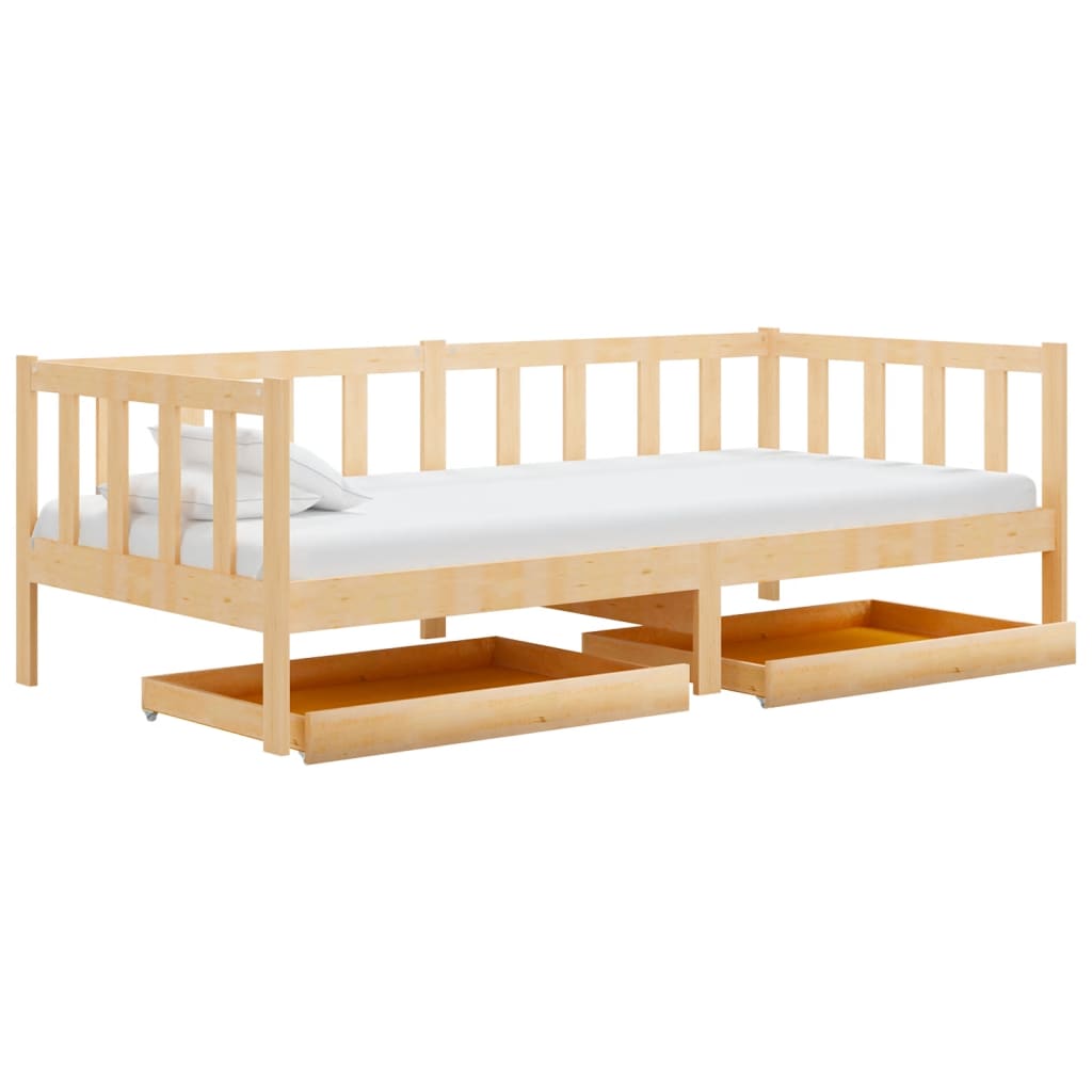 Válenda Se Zásuvkami 90 X 200 Cm Masivní Borové Dřevo