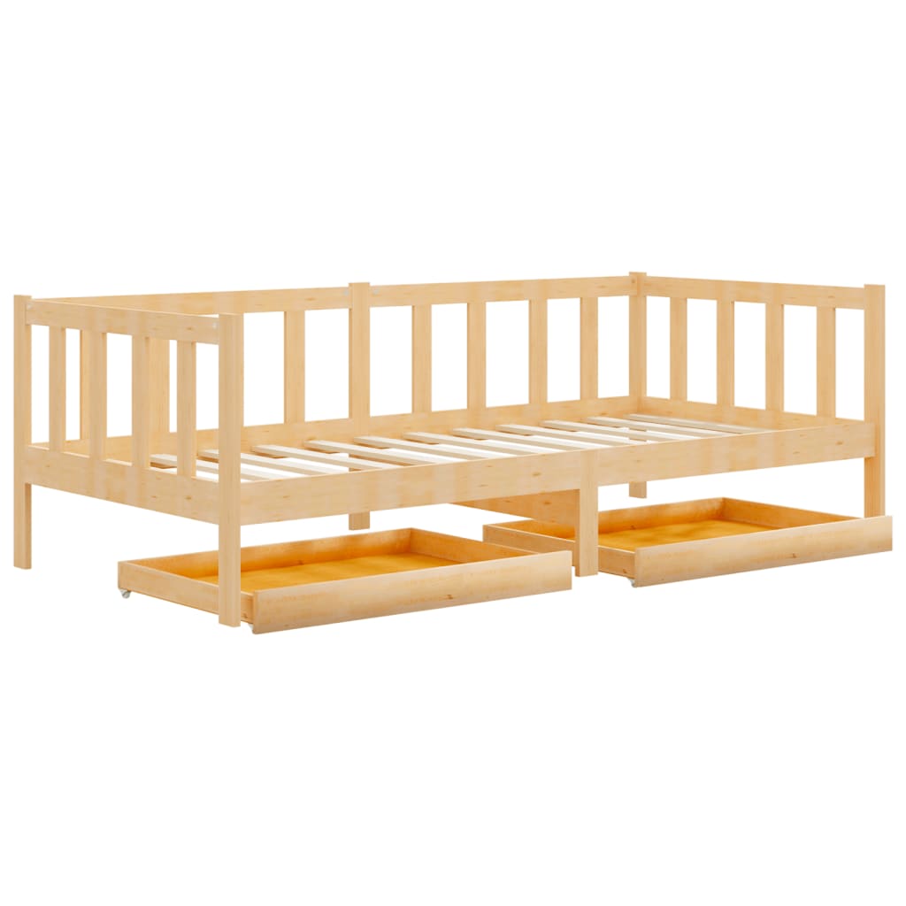 Válenda Se Zásuvkami 90 X 200 Cm Masivní Borové Dřevo