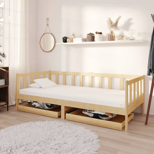 Válenda Se Zásuvkami 90 X 200 Cm Masivní Borové Dřevo