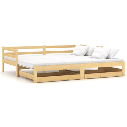 Výsuvná Válenda 2× (90 X 200 Cm) Masivní Borové Dřevo