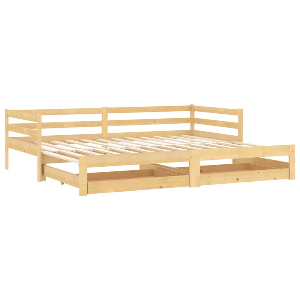 Výsuvná Válenda 2× (90 X 200 Cm) Masivní Borové Dřevo