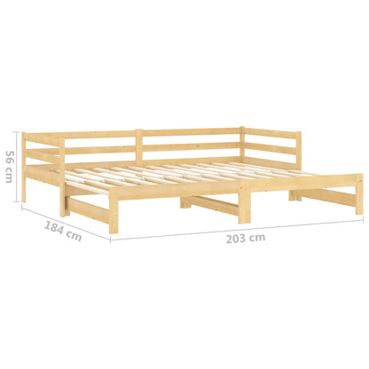 Výsuvná Válenda 2× (90 X 200 Cm) Masivní Borové Dřevo