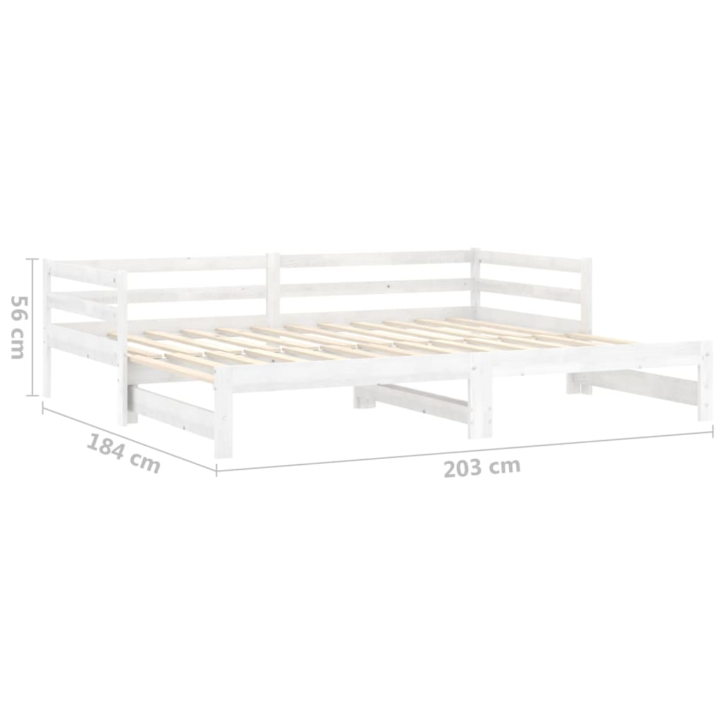 Výsuvná Válenda 2 X (90 X 200) Cm Bílá Masivní Borovice
