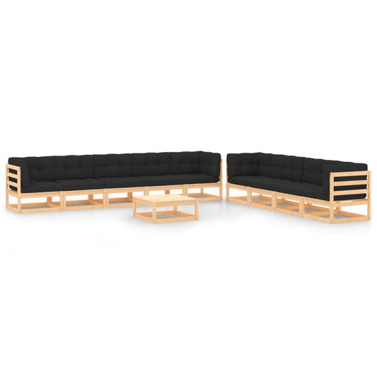 10Dílná Zahradní Sedací Souprava A Antracitové Podušky Borovice