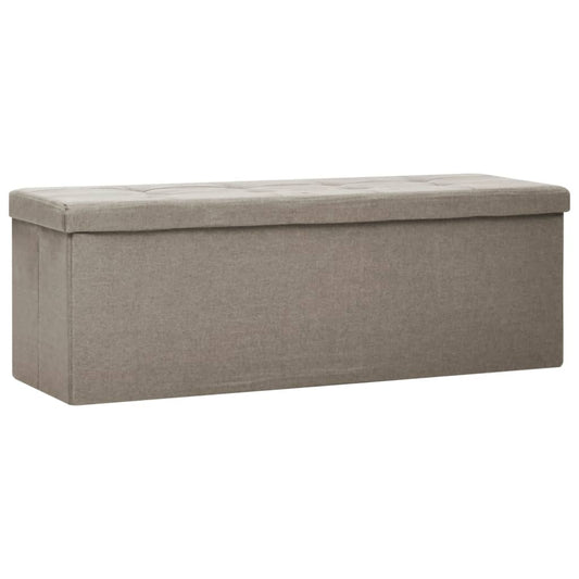 Skládací Úložná Lavice Taupe Umělý Len