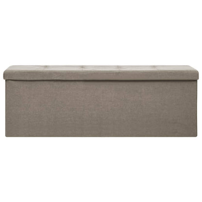 Skládací Úložná Lavice Taupe Umělý Len