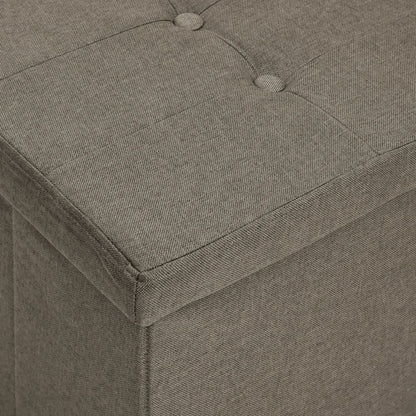 Skládací Úložná Lavice Taupe Umělý Len