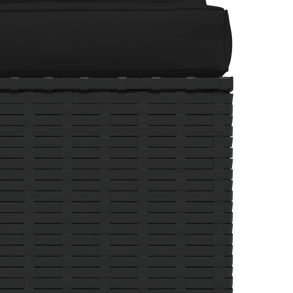 Zahradní S Poduškami Černá Polyratan