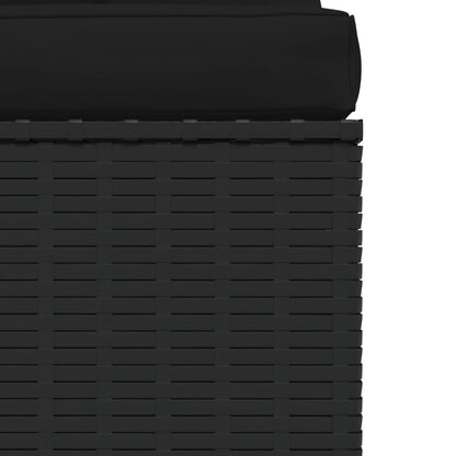 Zahradní S Poduškami Černá Polyratan