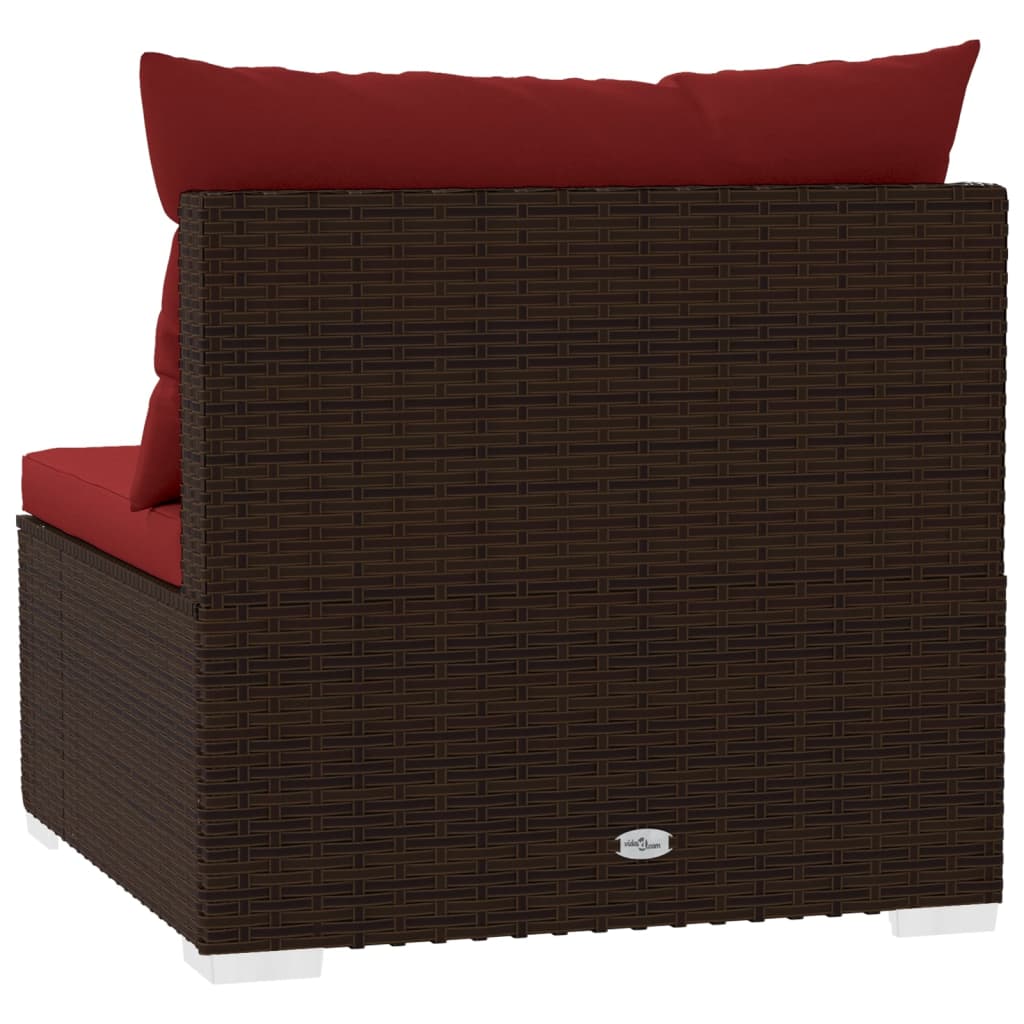 4Místná Pohovka S Poduškami Hnědá Polyratan