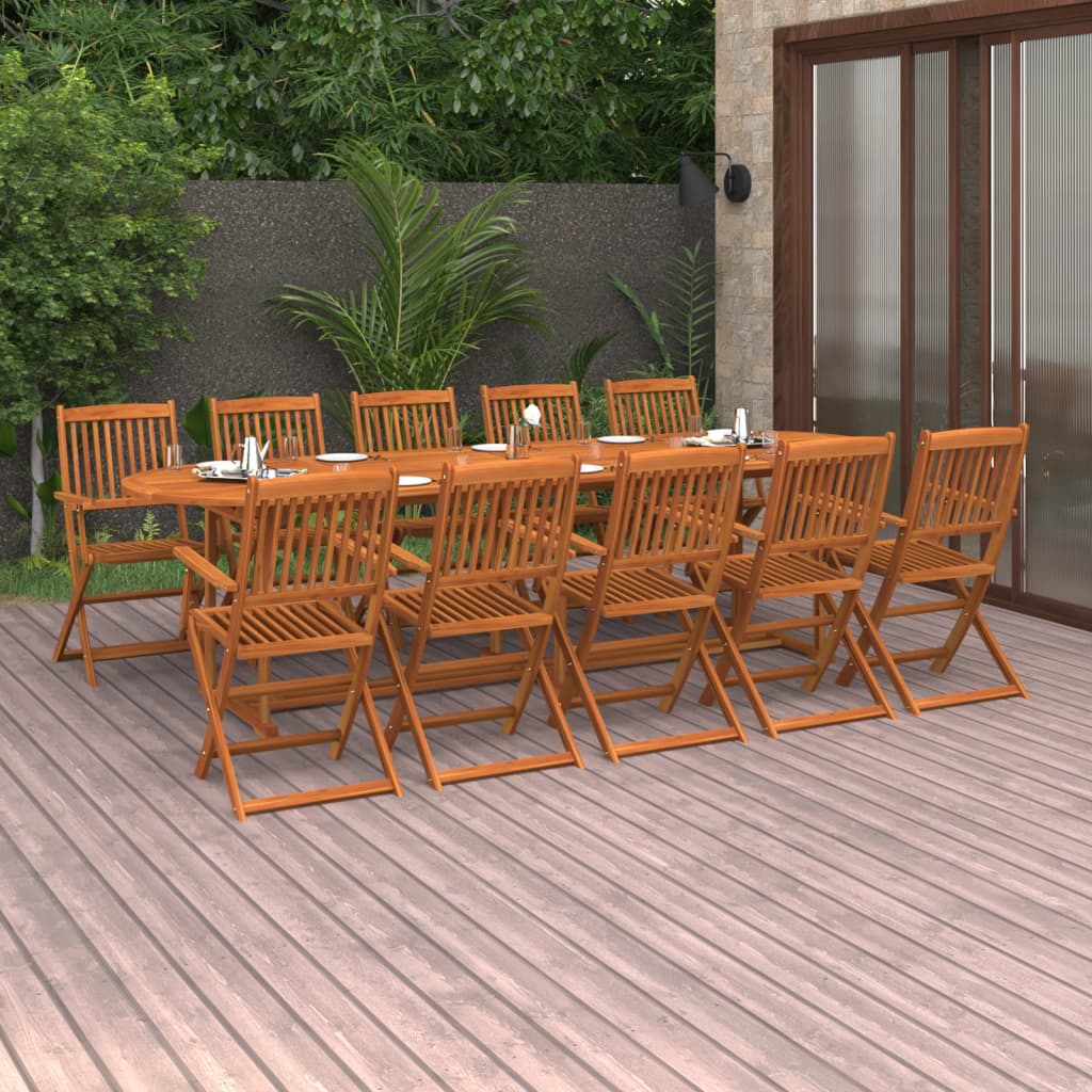 13Dílný Zahradní Jídelní Set 280X90X75Cm Masivní Akáciové Dřevo