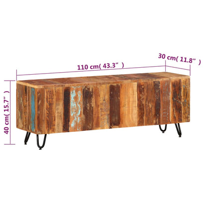 Tv Skříňka 110 X 30 X 40 Cm Masivní Recyklované Dřevo