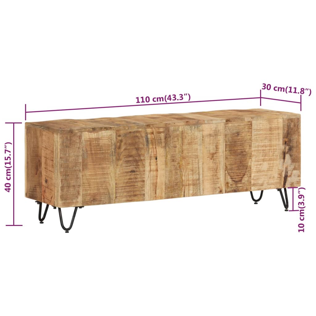 Tv Skříňka 110 X 30 X 40 Cm Masivní Mangovníkové Dřevo