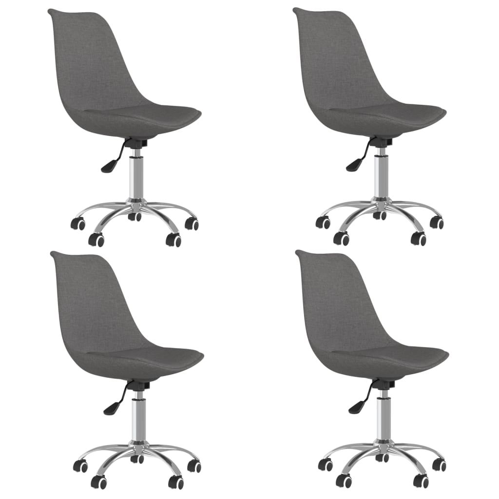 Otočné Jídelní Židle 4 Ks Tmavě Šedé Textil