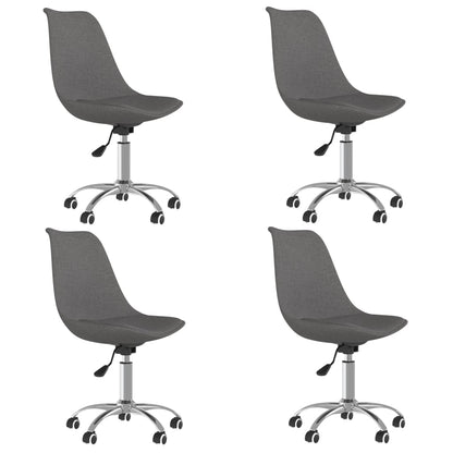 Otočné Jídelní Židle 4 Ks Tmavě Šedé Textil