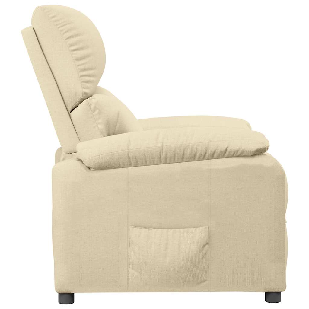 Polohovací Křeslo Krémové Textil