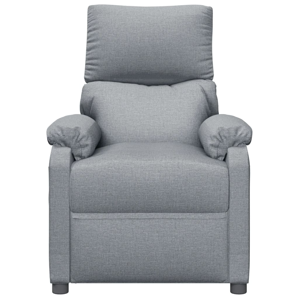 Polohovací Křeslo Světle Šedé Textil