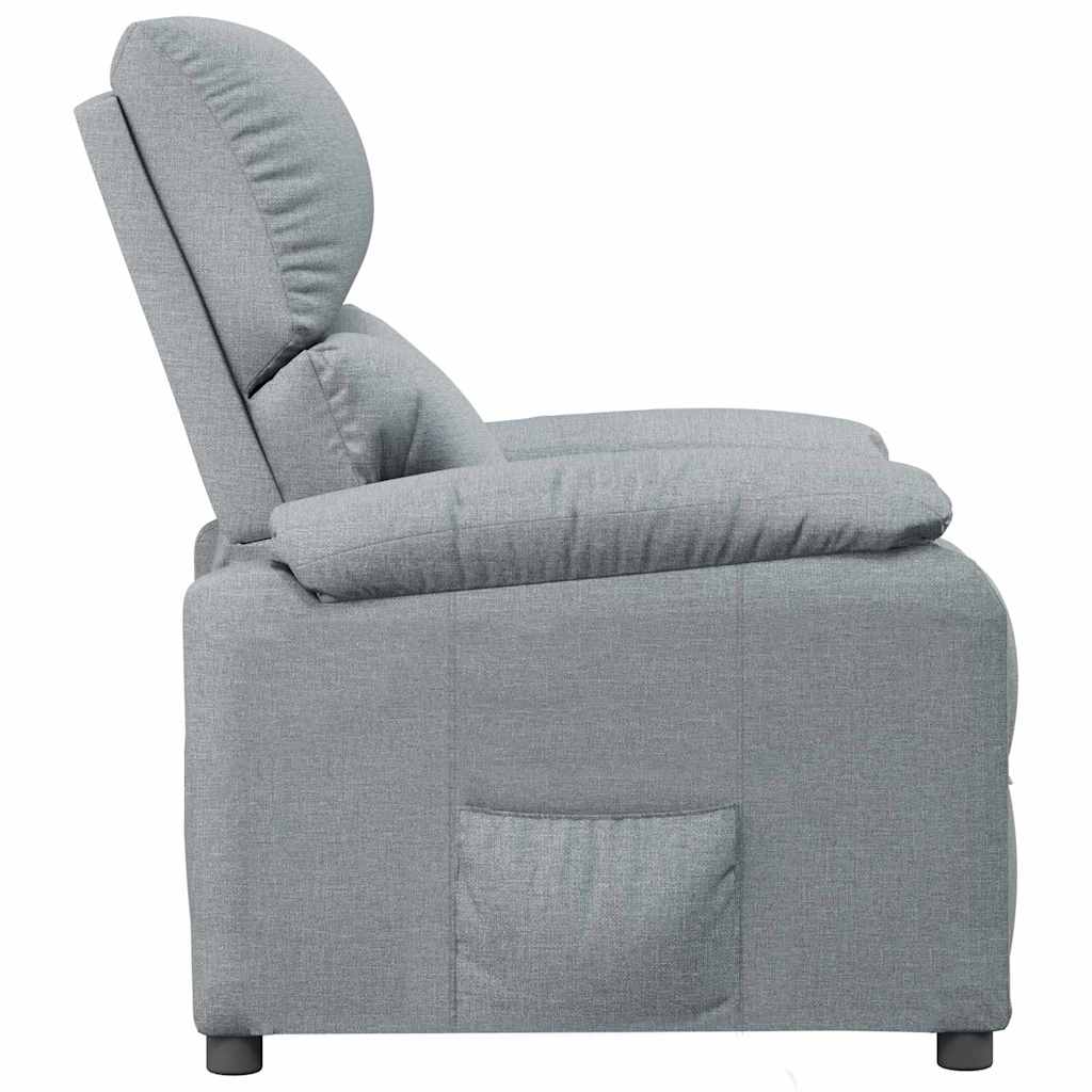 Polohovací Křeslo Světle Šedé Textil