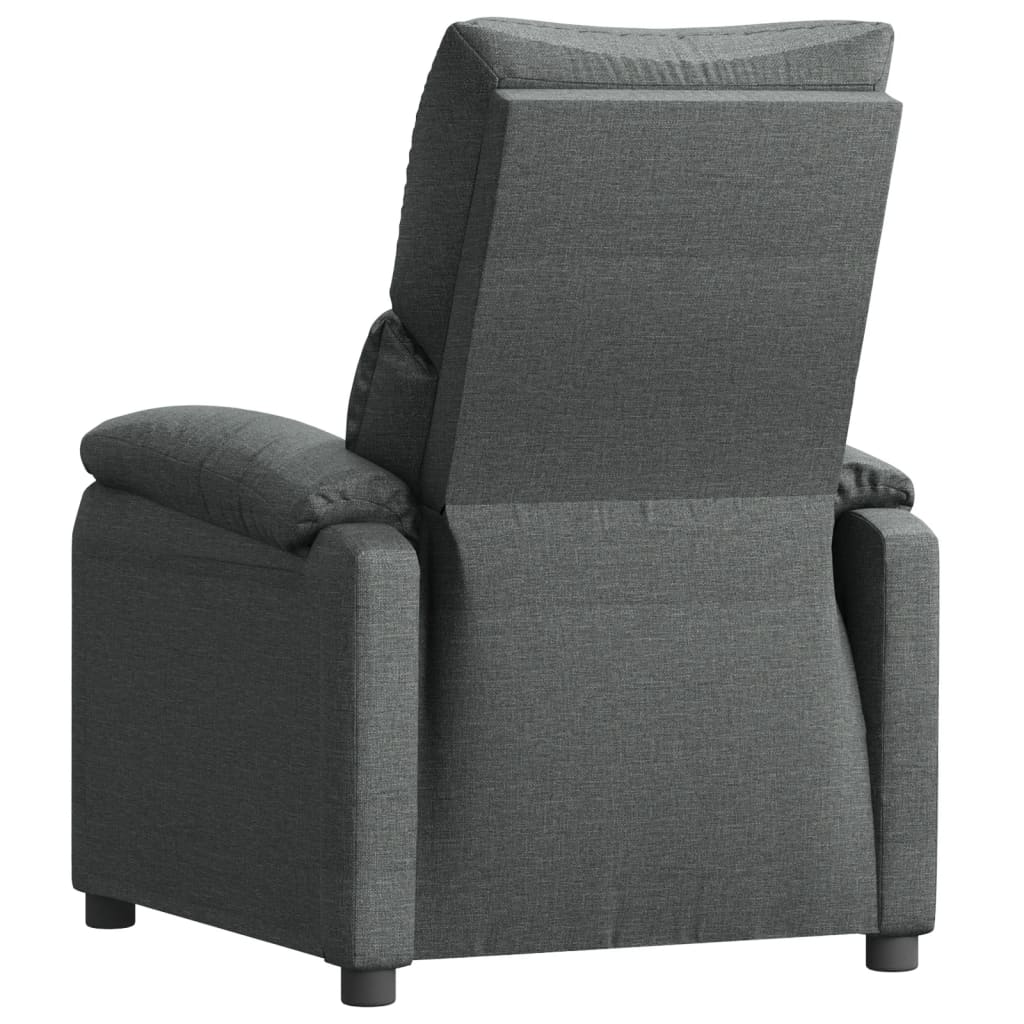 Polohovací Křeslo Tmavě Šedé Textil