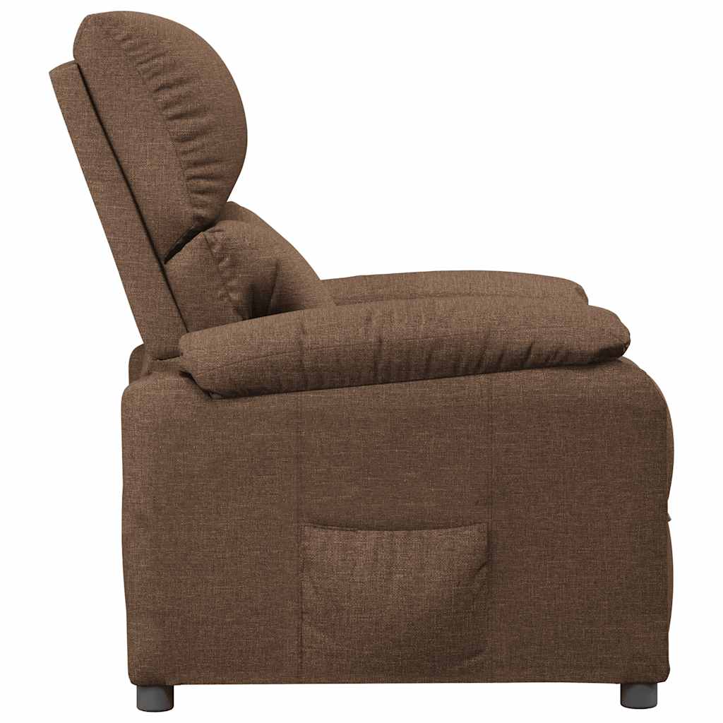 Polohovací Křeslo Hnědé Textil
