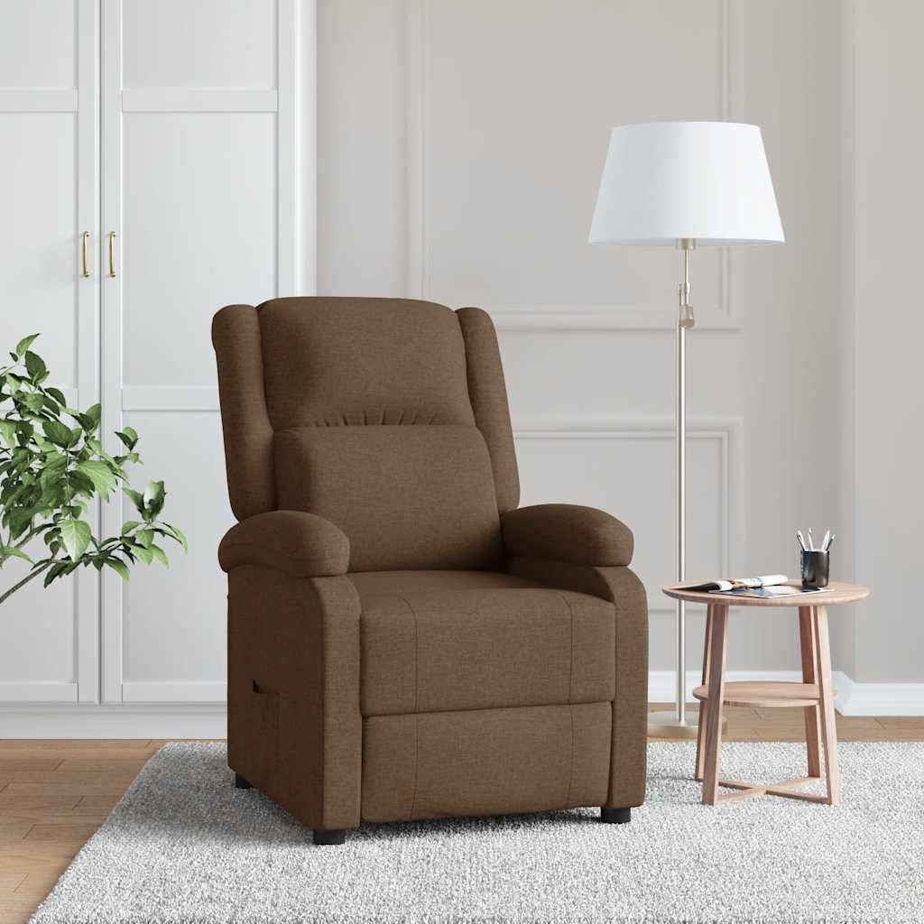 Polohovací Křeslo Hnědé Textil