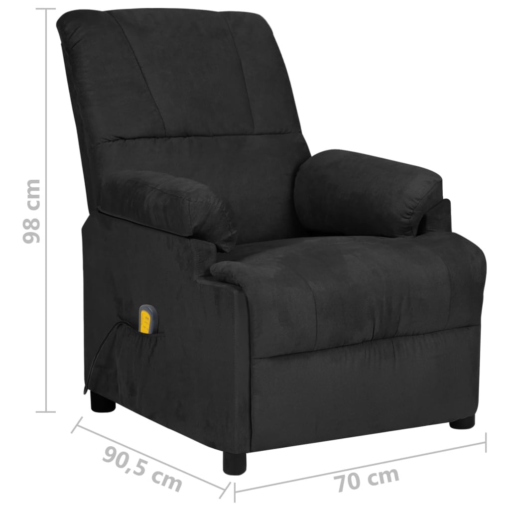 Masážní Křeslo Černé Tkanina Z Mikrovlákna