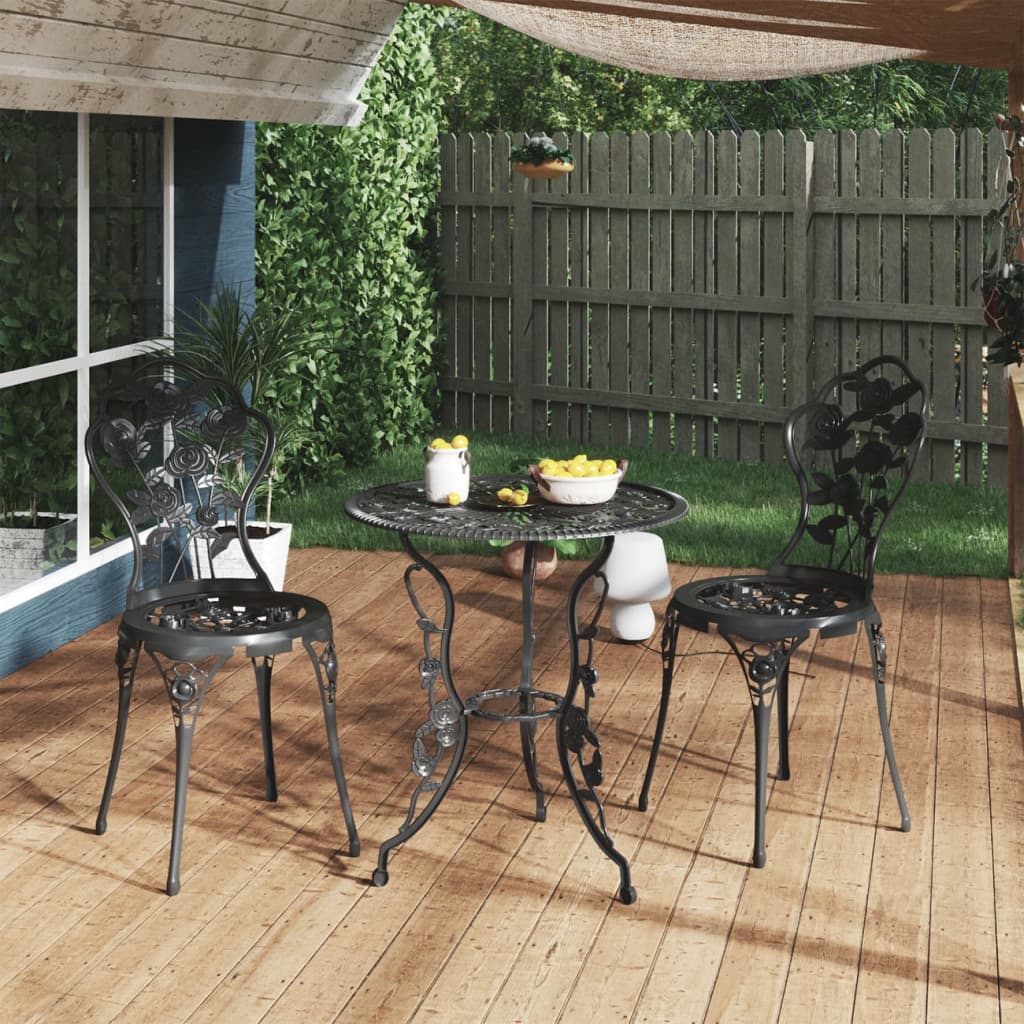 3Dílný Bistro Set Litý Hliník Zelený