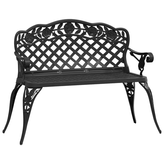 Zahradní Lavice 108 Cm Litý Hliník Černá