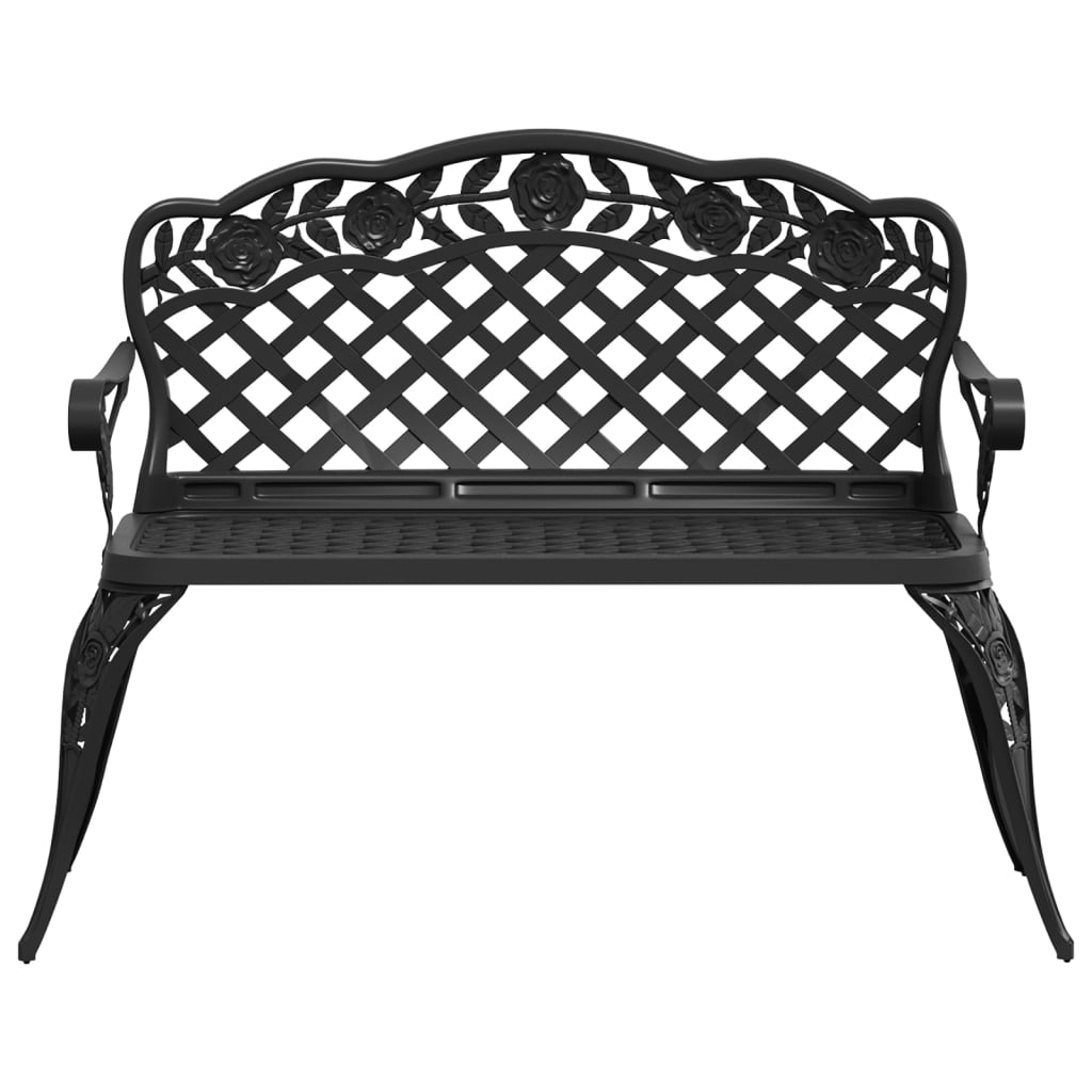 Zahradní Lavice 108 Cm Litý Hliník Černá