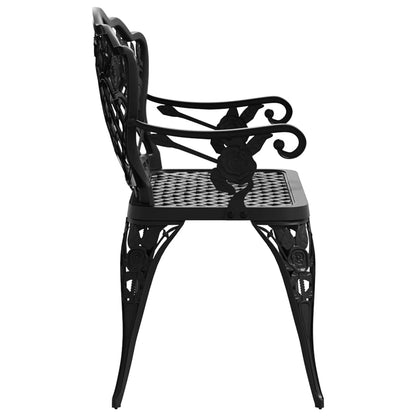 Zahradní Lavice 108 Cm Litý Hliník Černá