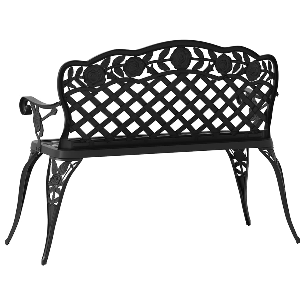 Zahradní Lavice 108 Cm Litý Hliník Černá