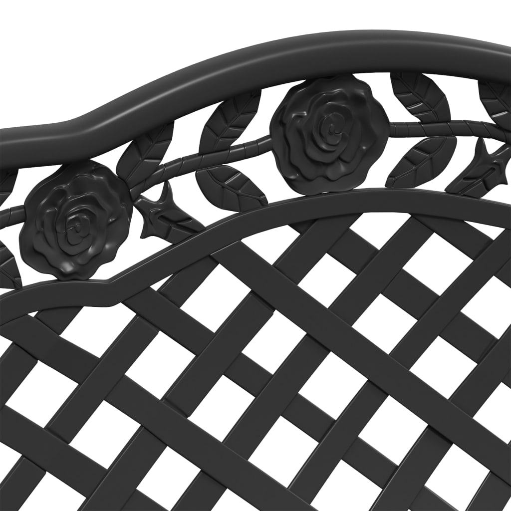 Zahradní Lavice 108 Cm Litý Hliník Černá
