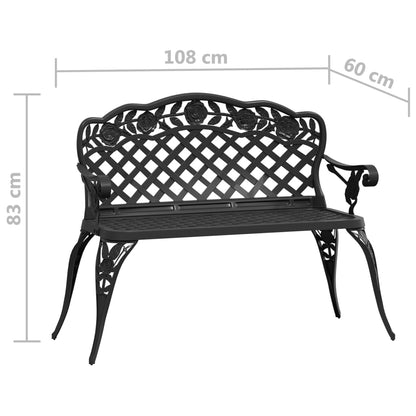 Zahradní Lavice 108 Cm Litý Hliník Černá