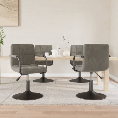 Otočné Jídelní Židle 4 Ks Tmavě Šedé Samet