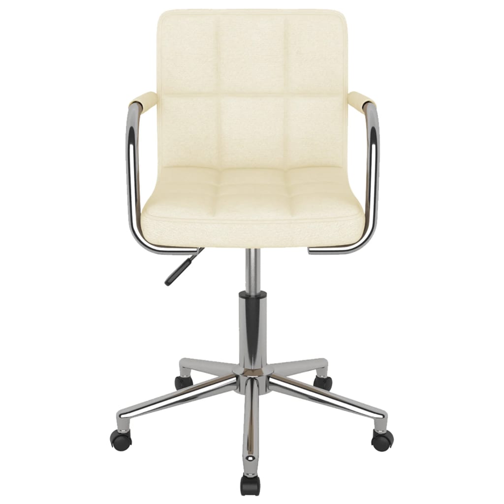 Otočná Jídelní Židle Krémová Textil