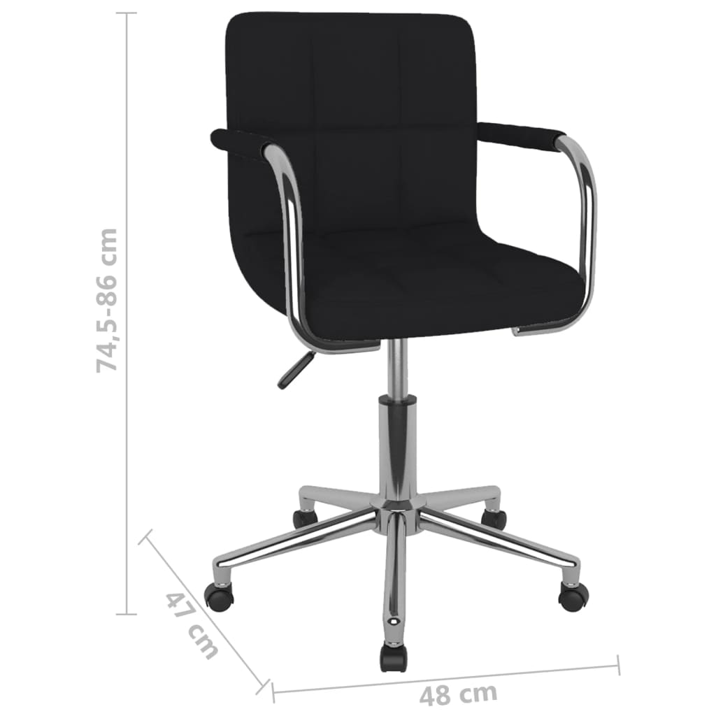 Otočná Jídelní Židle Černá Textil