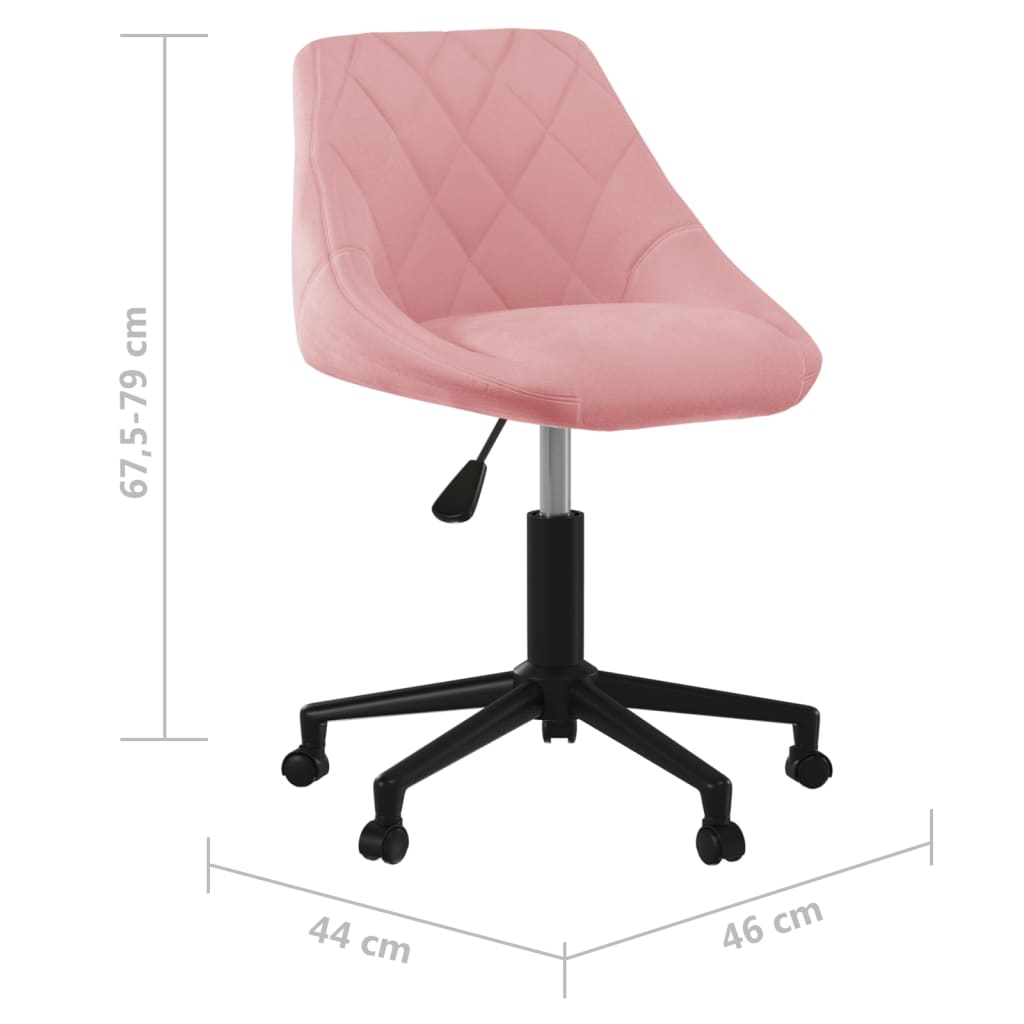 Otočná Jídelní Židle Růžová Samet