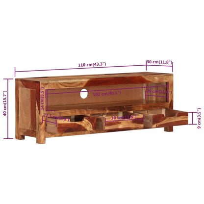 Tv Skříňka 110 X 30 X 40 Cm Masivní Akáciové Dřevo