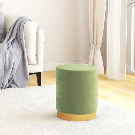 Kulatá Stolička S Úložným Prostorem Mechově Zelená Samet 31 X 37 Cm