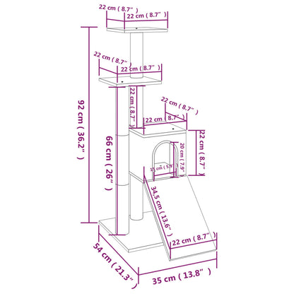 Škrabadlo Pro Kočky Se Sisalovými Sloupky Tmavě Šedé 92 Cm