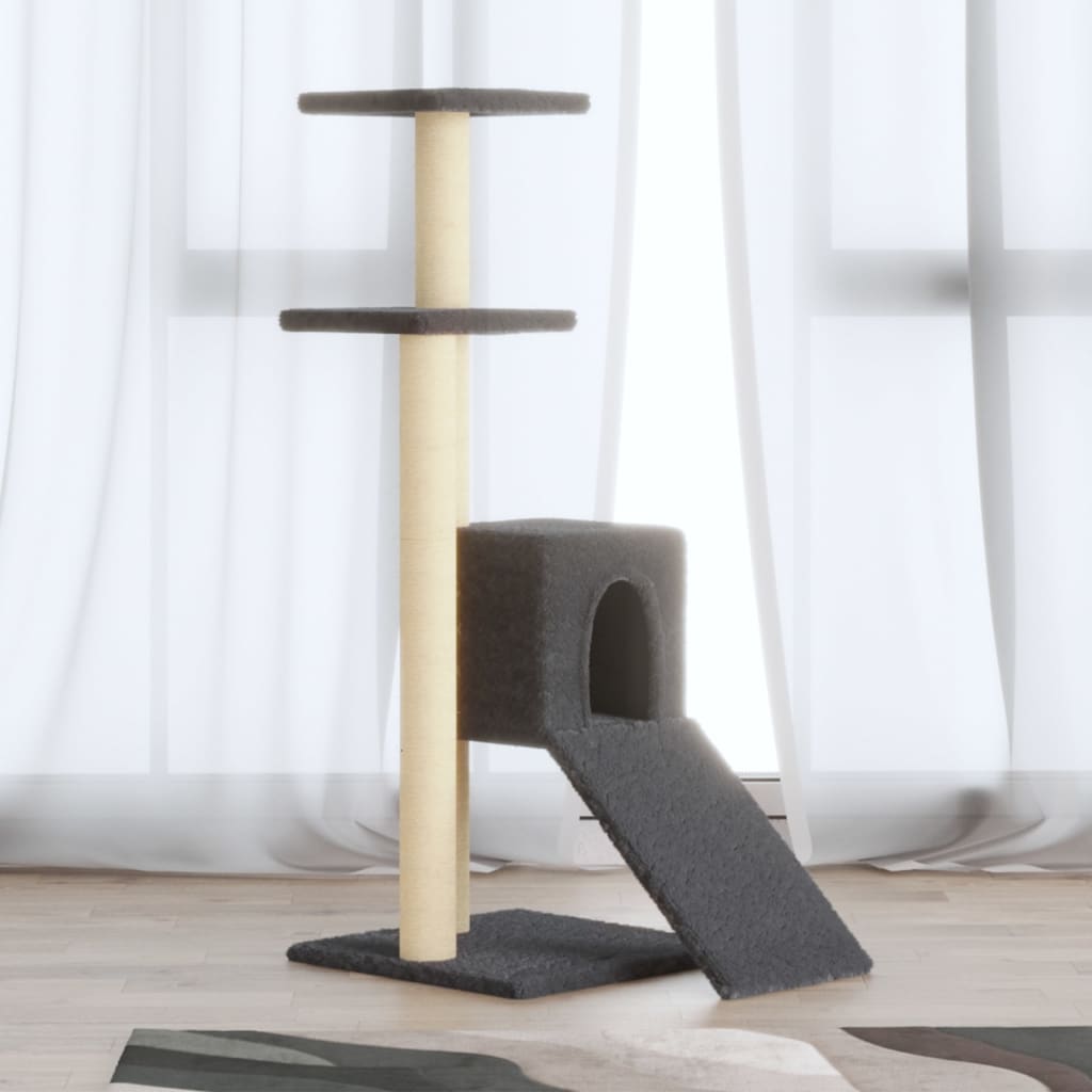 Škrabadlo Pro Kočky Se Sisalovými Sloupky Tmavě Šedé 92 Cm