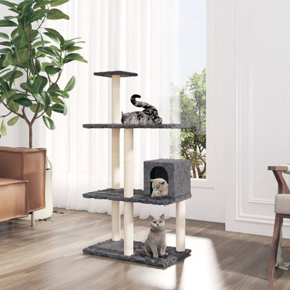 Škrabadlo Pro Kočky Se Sisalovými Sloupky Krémové 119 Cm