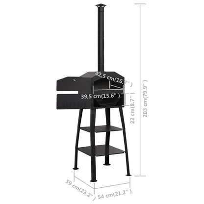 Venkovní Pec Na Pizzu Na Dřevěné Uhlí Se 2 Šamotovými Kameny