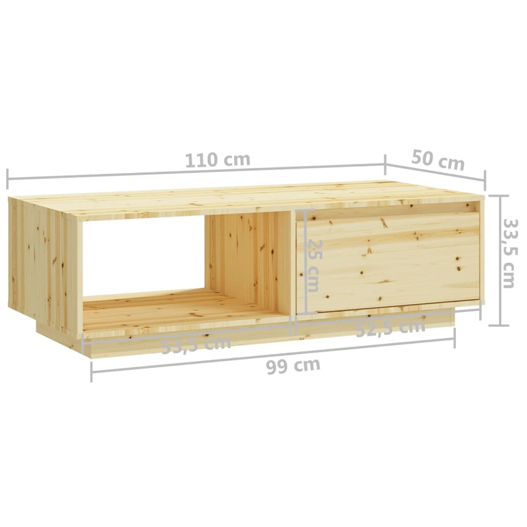 Konferenční Stolek 110 X 50 X 33,5 Cm Masivní Jedle