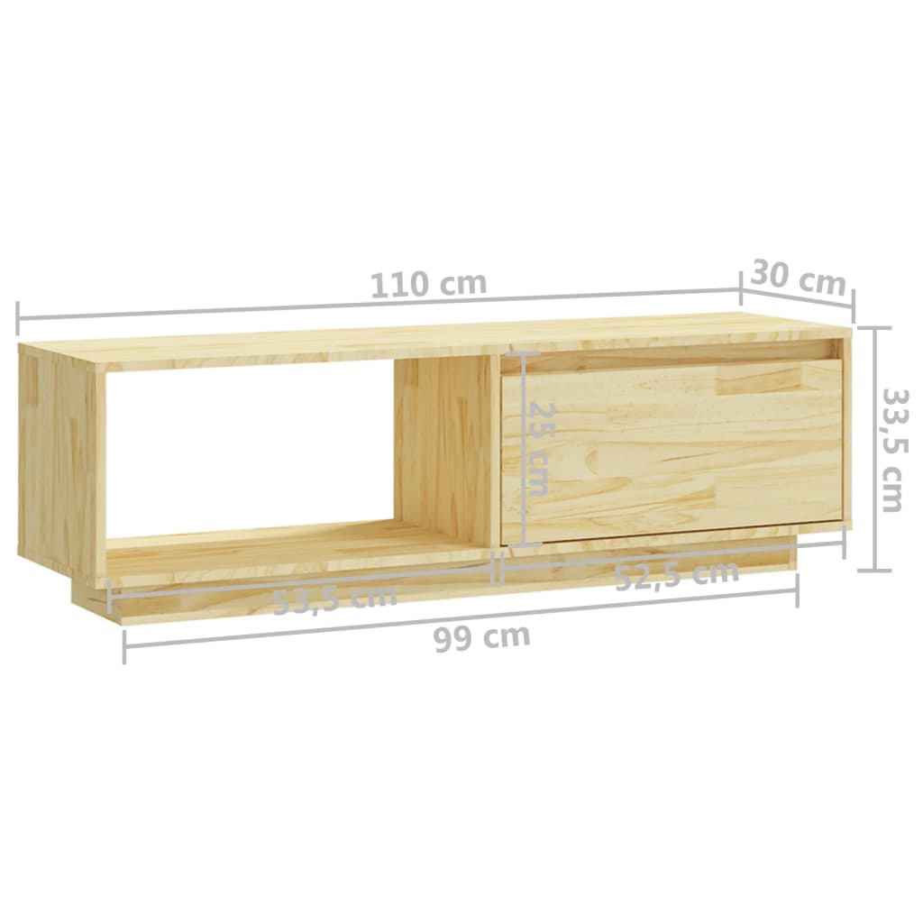 Tv Stolek 110 X 30 X 33,5 Cm Masivní Borové Dřevo